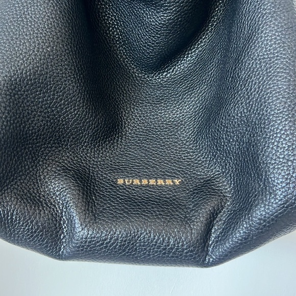 Burberry Black Pebbled Leather Slouchy Shoulder Bag - Picture 3 of 8